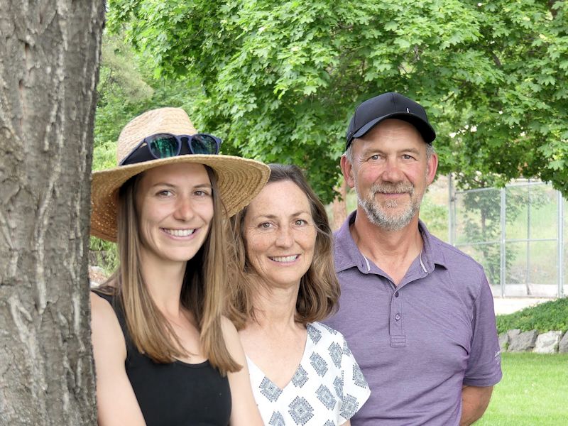 Winemaker Kelsey Rufiange (left) with parents Kathy and Mark Rufiange