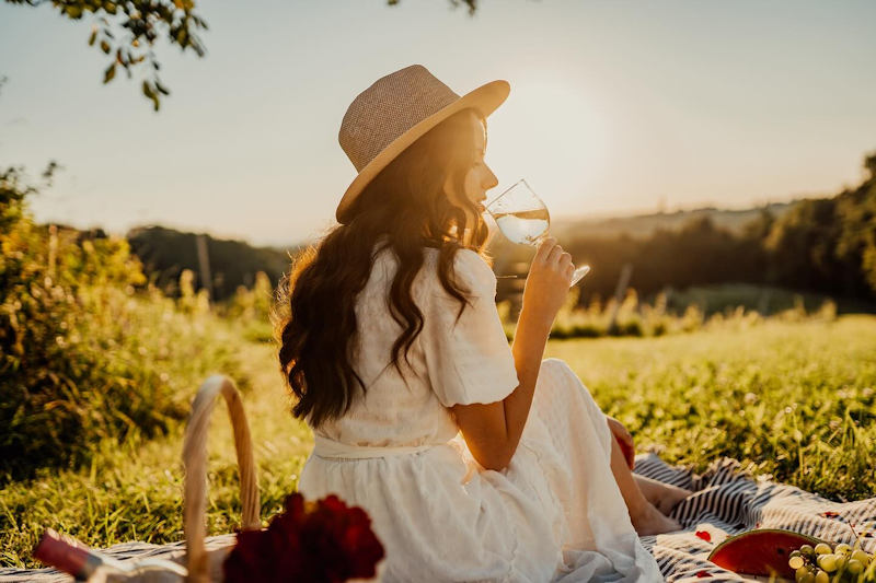 young aldy drinking wine